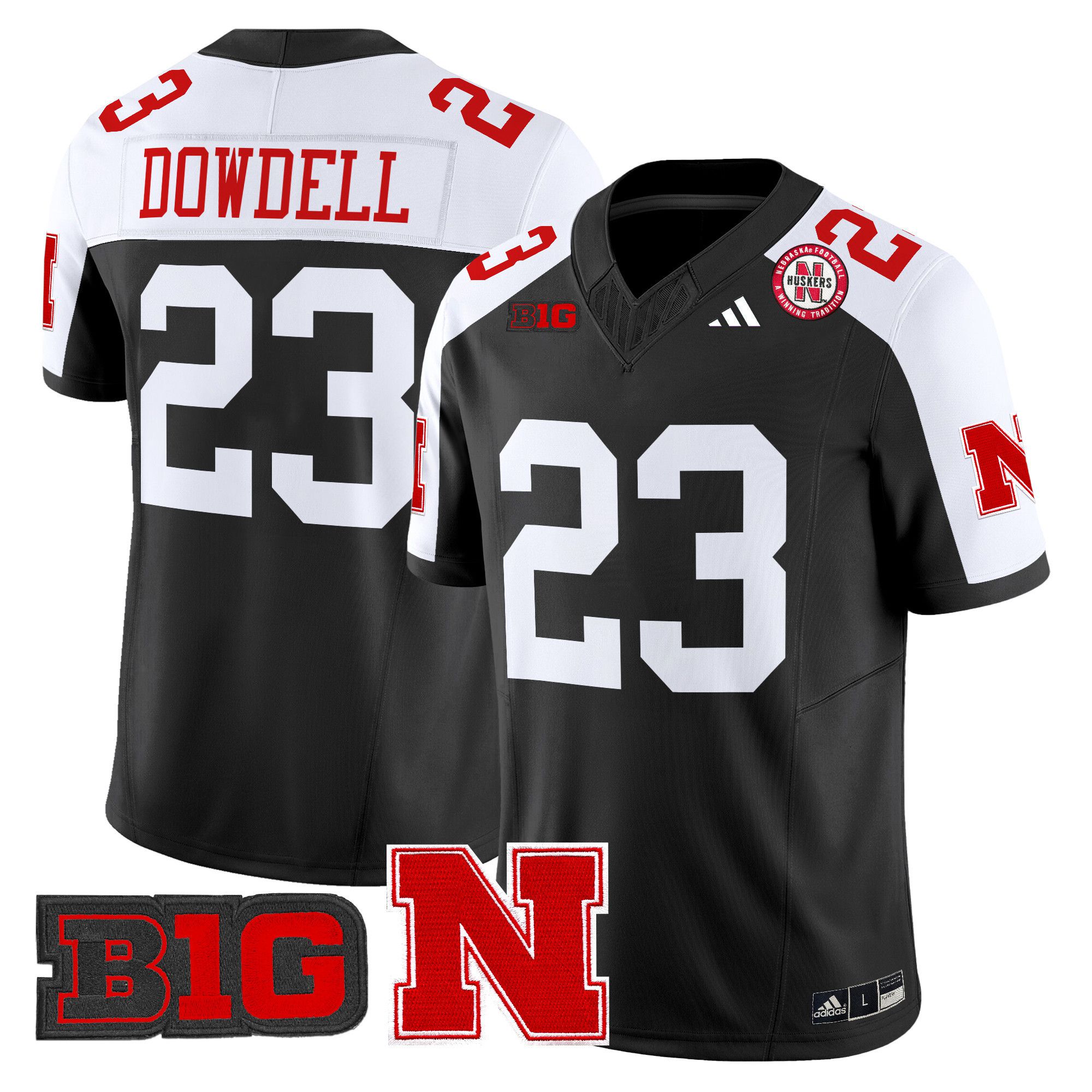 Men Nebraska Cornhuskers #23 Dowdell Black 2024 Vapor Limited NCAA Jersey->ncaa teams->NCAA Jersey